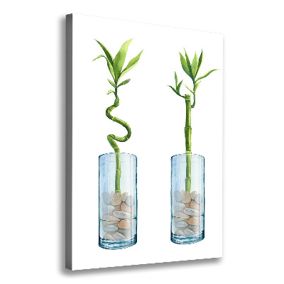 Foto leinwand vertikales Bambus im Topf