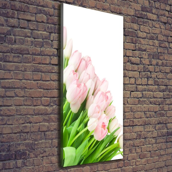 Foto auf leinwand vertikales Rosa Tulpen