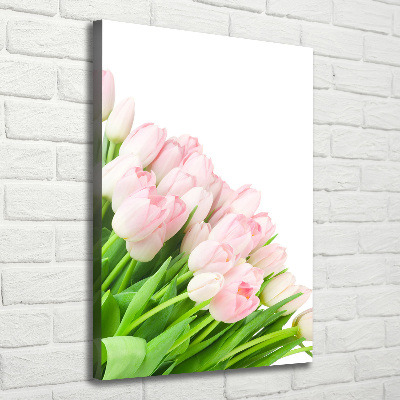 Foto auf leinwand vertikales Rosa Tulpen