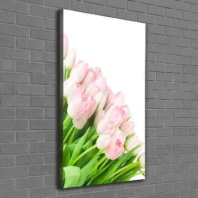 Foto auf leinwand vertikales Rosa Tulpen