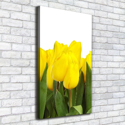 Foto auf leinwand vertikales Gelbe Tulpen