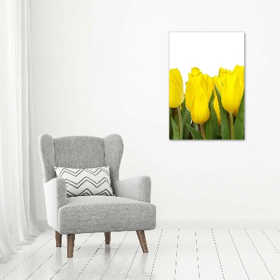 Foto auf leinwand vertikales Gelbe Tulpen