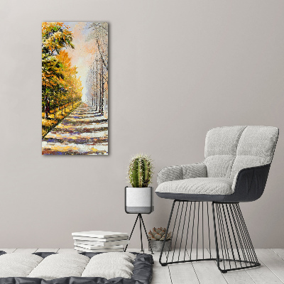Wandbild vertikales Winter und Herbst