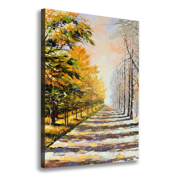 Wandbild vertikales Winter und Herbst