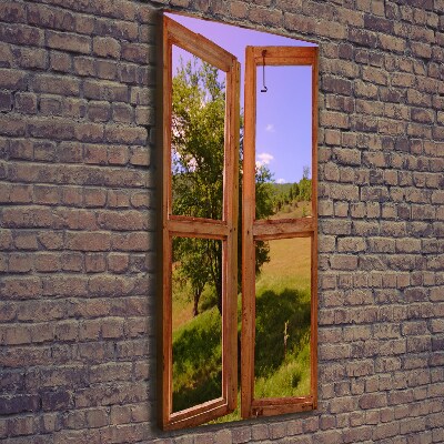 Foto leinwand vertikales Die Landschaft draußen vor dem Fenster