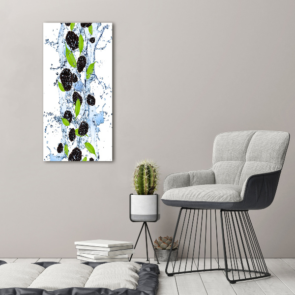 Wandbild vertikales Brombeeren und Wasser