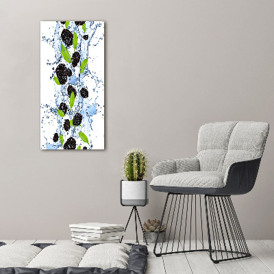 Wandbild vertikales Brombeeren und Wasser