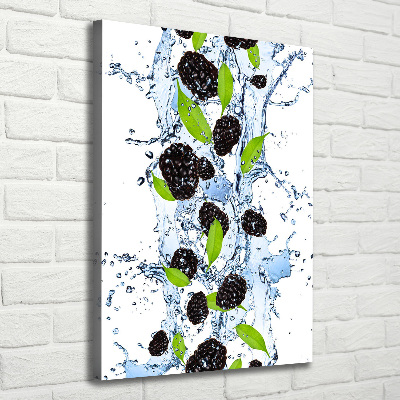 Wandbild vertikales Brombeeren und Wasser
