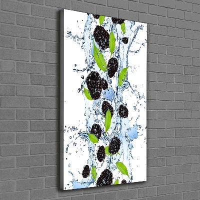Wandbild vertikales Brombeeren und Wasser