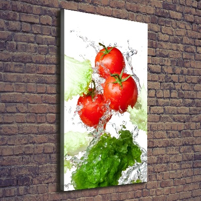 Wandbild vertikales Tomaten und Salat