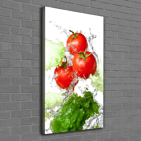 Wandbild vertikales Tomaten und Salat