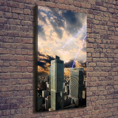 Wandbild vertikales Sturm über Warschau