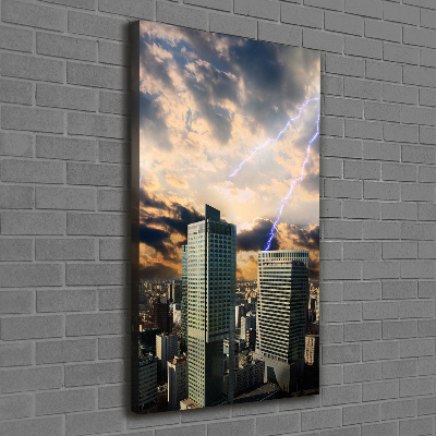 Wandbild vertikales Sturm über Warschau