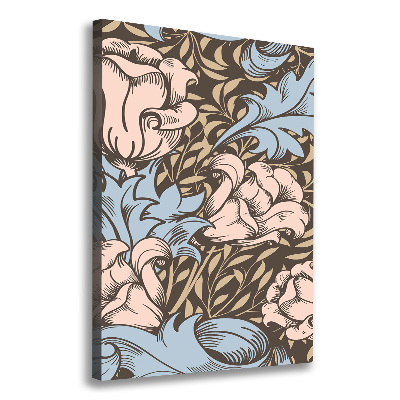 Wandbild vertikales Blüten und Blätter