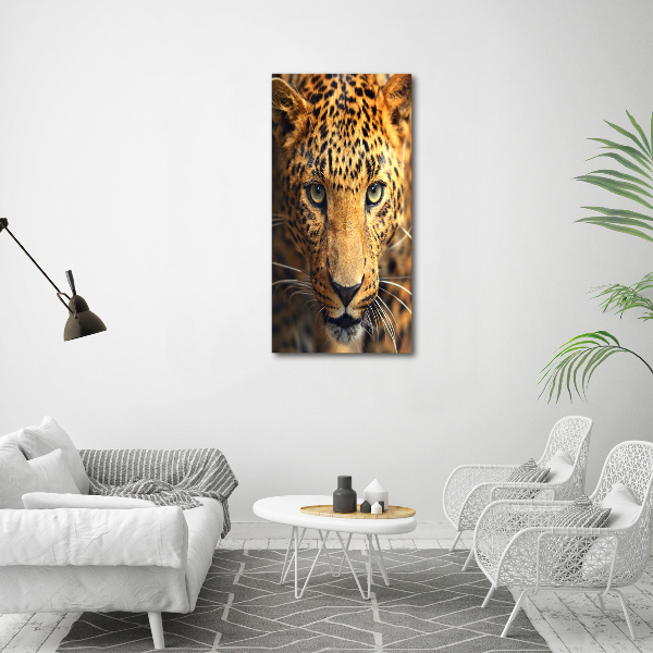 Foto leinwand vertikales Leopard