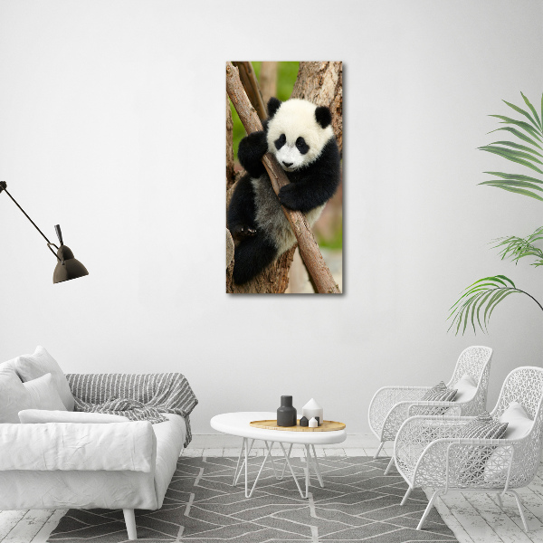 Wandbild vertikales Panda auf einem Baum