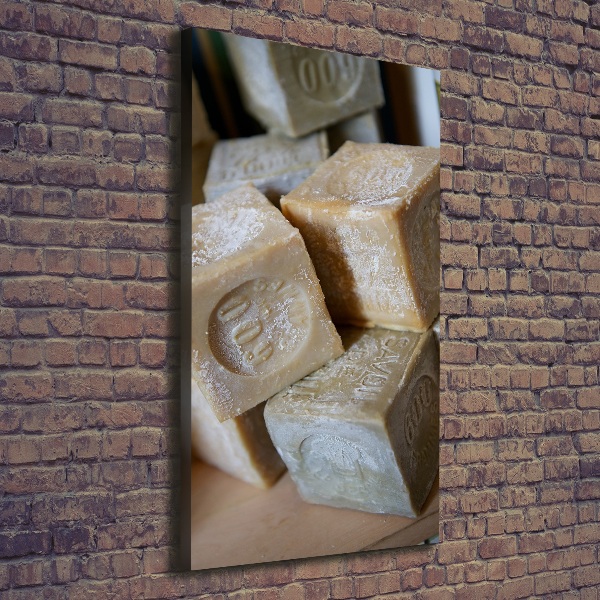 Foto leinwand vertikales Seife