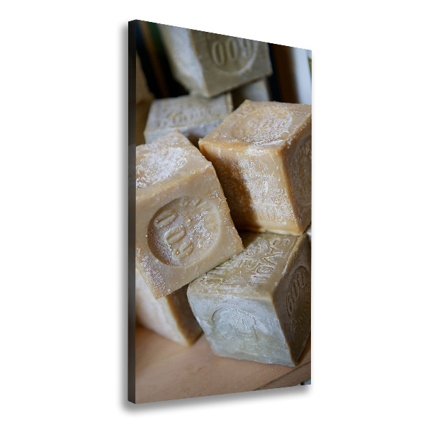Foto leinwand vertikales Seife