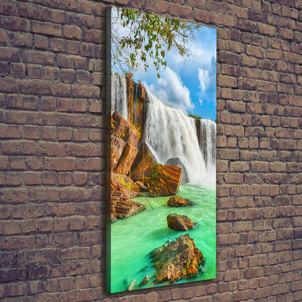 Foto leinwand vertikales Wasserfall