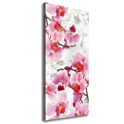 Foto leinwand vertikales Rosa Orchidee