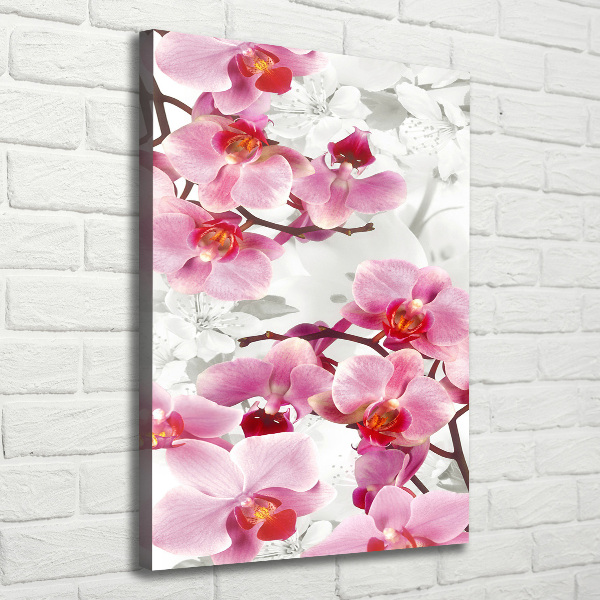 Foto leinwand vertikales Rosa Orchidee