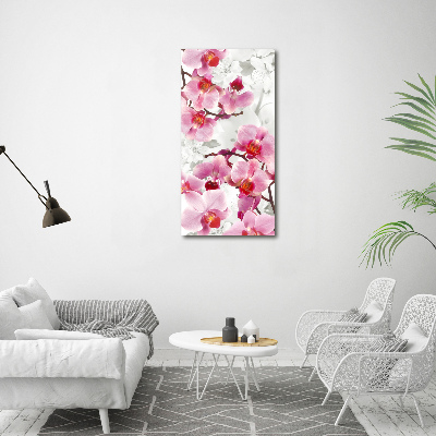 Foto leinwand vertikales Rosa Orchidee