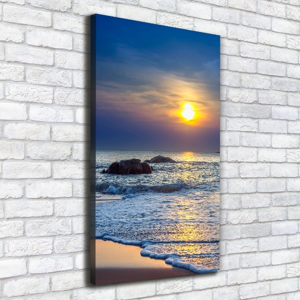 Wandbild vertikales Sunset Beach