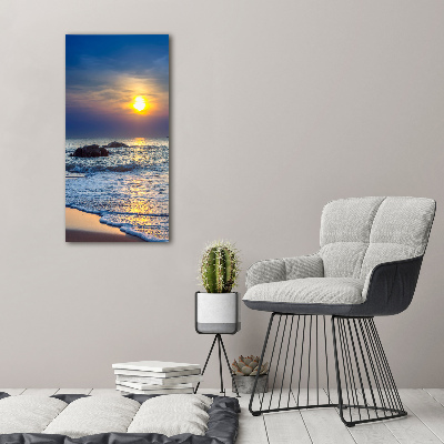 Wandbild vertikales Sunset Beach