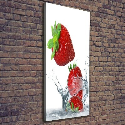 Foto leinwand vertikales Erdbeeren