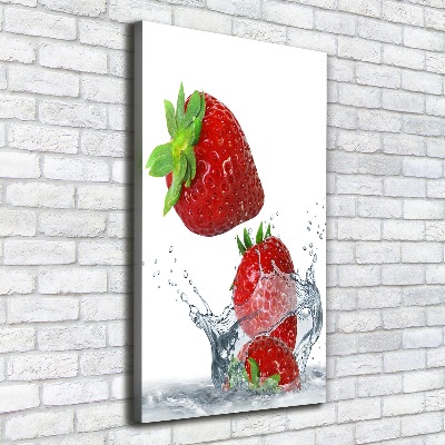 Foto leinwand vertikales Erdbeeren