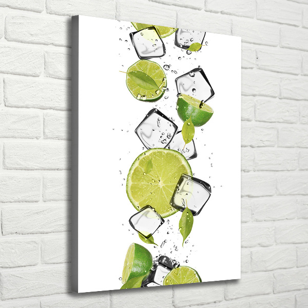 Foto leinwand vertikales Limette und Eis