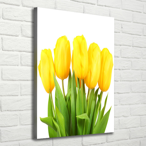 Wandbild vertikales Gelbe Tulpen