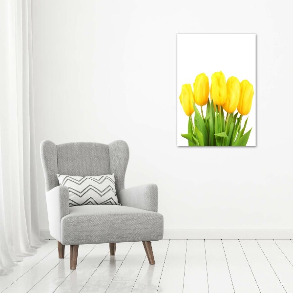 Wandbild vertikales Gelbe Tulpen