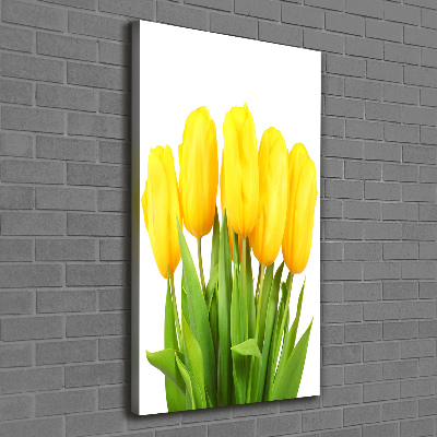 Wandbild vertikales Gelbe Tulpen