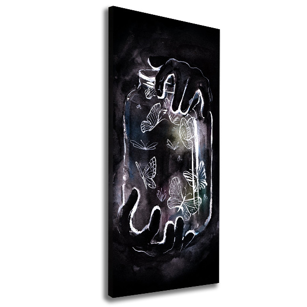 Wandbild vertikales Schmetterlinge im Glas