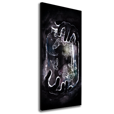 Wandbild vertikales Schmetterlinge im Glas