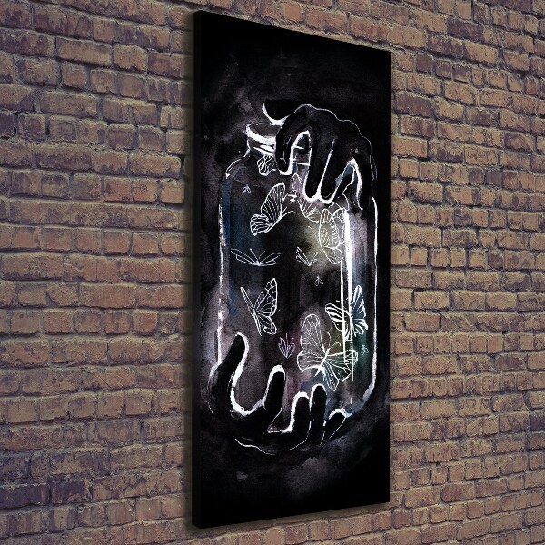 Wandbild vertikales Schmetterlinge im Glas