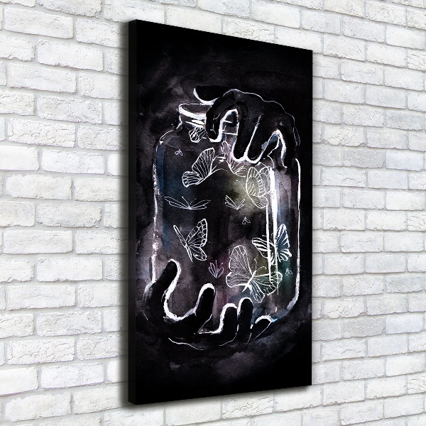 Wandbild vertikales Schmetterlinge im Glas