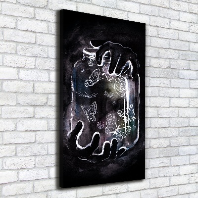 Wandbild vertikales Schmetterlinge im Glas