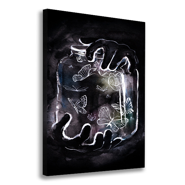 Wandbild vertikales Schmetterlinge im Glas