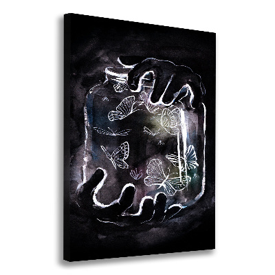 Wandbild vertikales Schmetterlinge im Glas