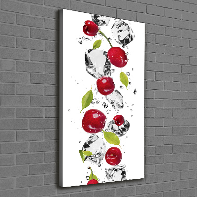 Foto leinwand vertikales Kirschen und Wasser