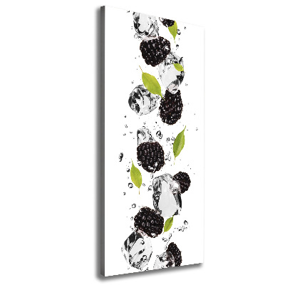 Wandbild vertikales Brombeeren und Wasser