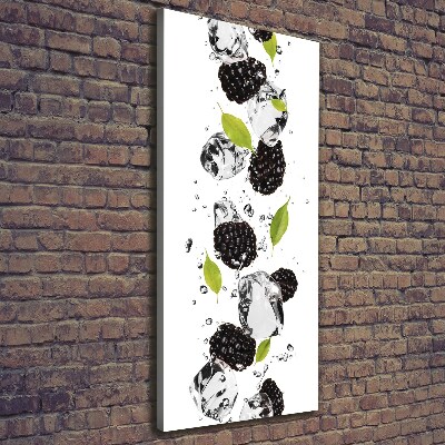 Wandbild vertikales Brombeeren und Wasser