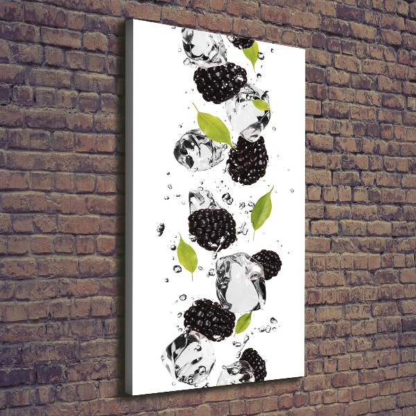 Wandbild vertikales Brombeeren und Wasser