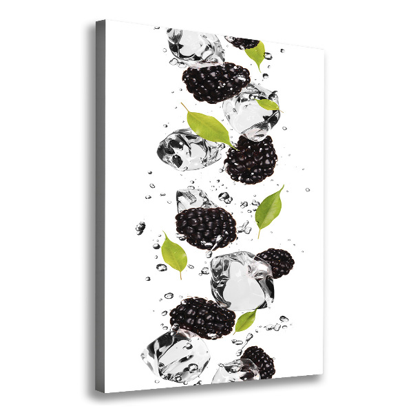 Wandbild vertikales Brombeeren und Wasser