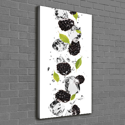 Wandbild vertikales Brombeeren und Wasser