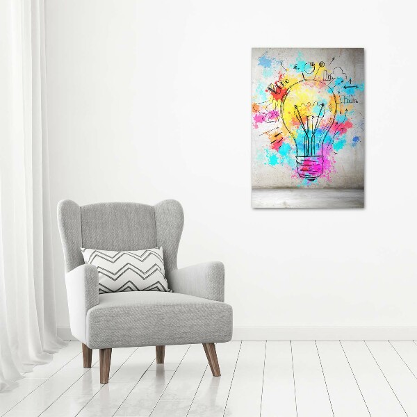 Foto leinwand vertikales bunte Glühbirne