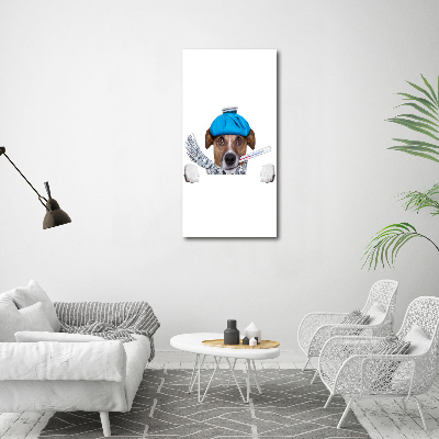 Foto auf leinwand vertikales Kranker Hund