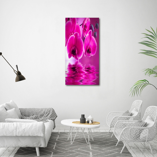 Foto leinwand vertikales Rosa Orchidee